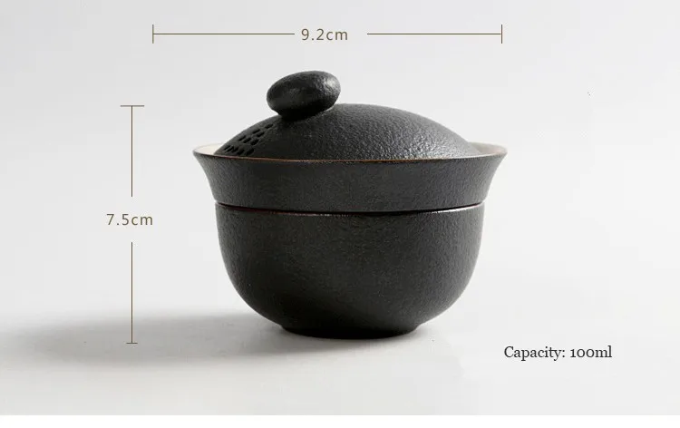 Винтажный дорожный чайный набор PINNY, включает 1 горшок, 4 чашки, керамический портативный чайный горшок ручной работы, чайные чашки кунг-фу, китайский чайный чайник Gaiwan