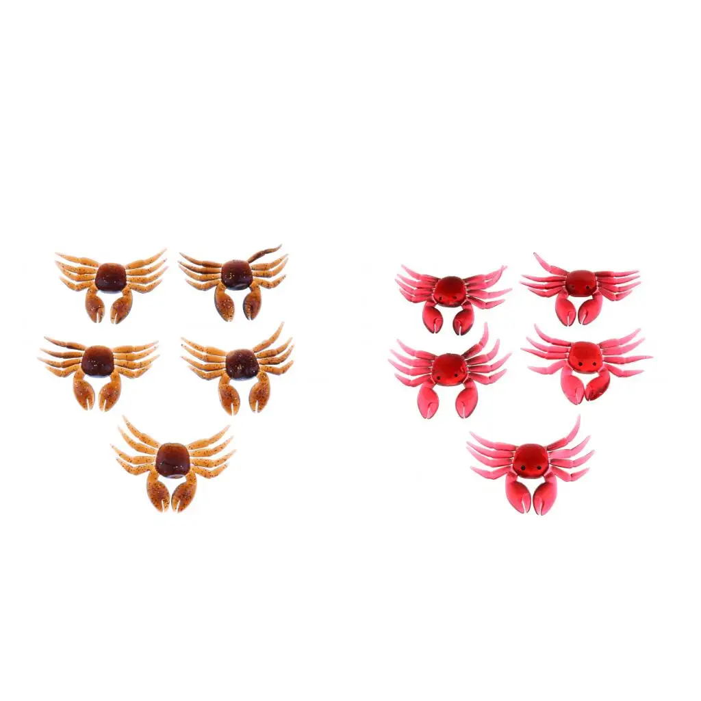 

5PCS Fishing Tackle Soft Lure 3D Crab Simulation Saltwater Artificial Bait Superb Realistic Gliding Action