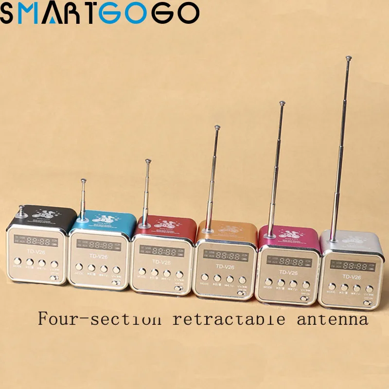

TD-V26 Mini Portable Speaker MP3 Music Player soundbar FM Radio Micro TF SD Stereo Loudspeaker for Laptop Phone music Center