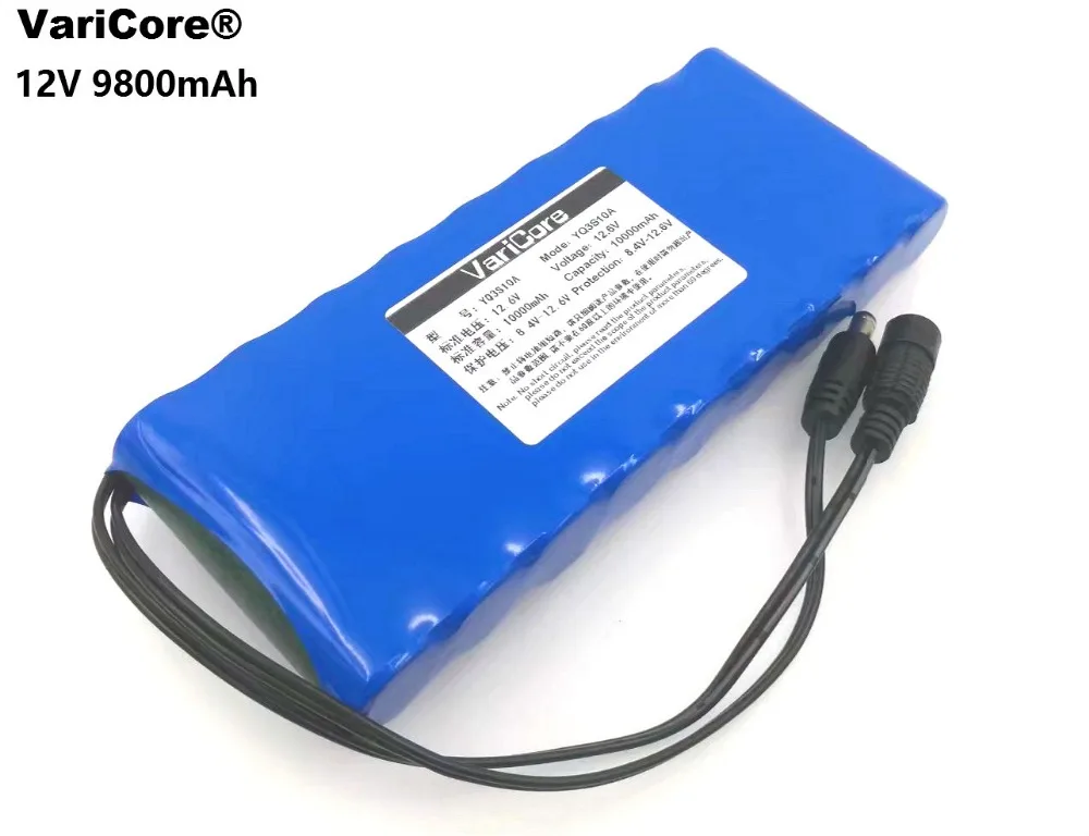 12 v 9.8Ah 9800mAh 18650 перезаряжаемые батареи 12V литий-ионный аккумулятор Защитная плата CCTV монитор батарея+ 12,6 V 1A зарядное устройство