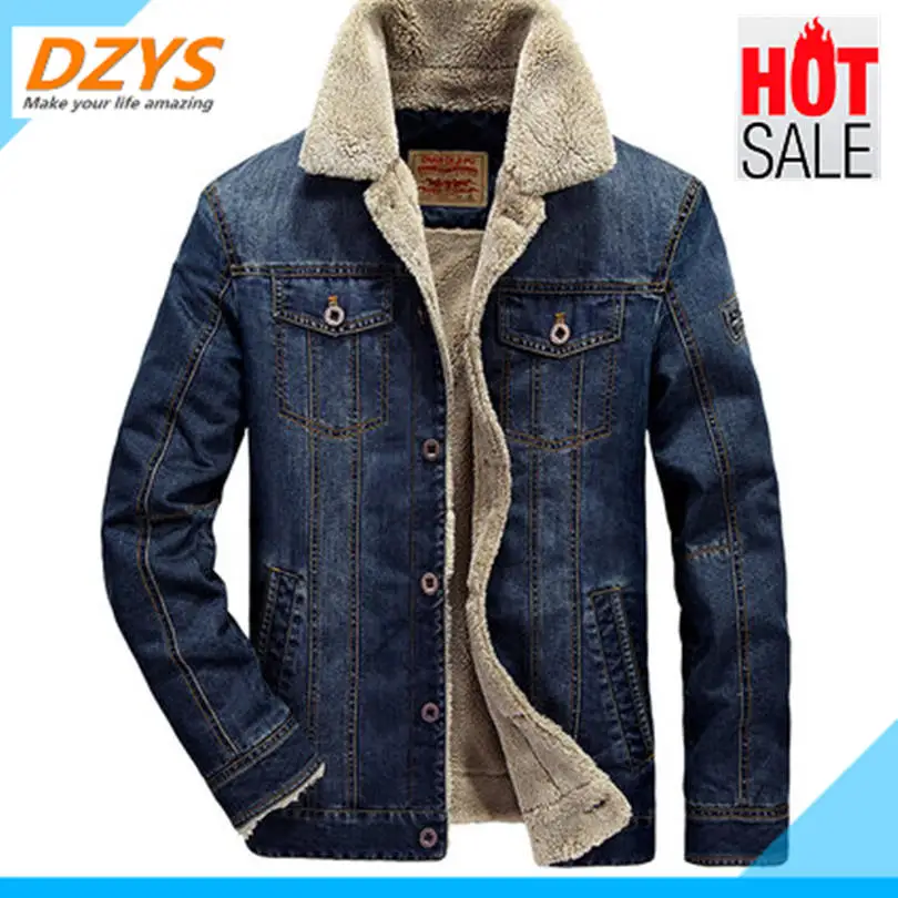 

DZYS Winter men's cowboy coat male tide loose velvet YH thickened lamb Mao Chun Autumn jacket men's cotton clothes