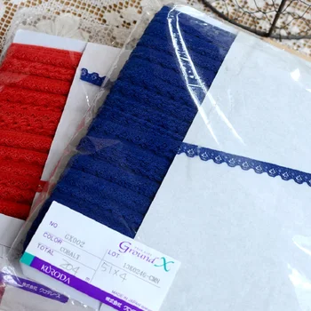 

Lace accessories Dark blue colored red elastic lace About 0.9 CM wide D0902