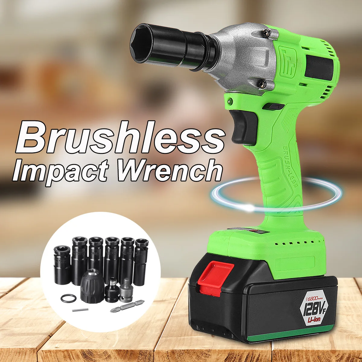 

12800/16800/18800/21800mAh Electric Brushless Electric Wrench Li-Ion Battery Wrench Cordless Speed Control Wrench Power Tool