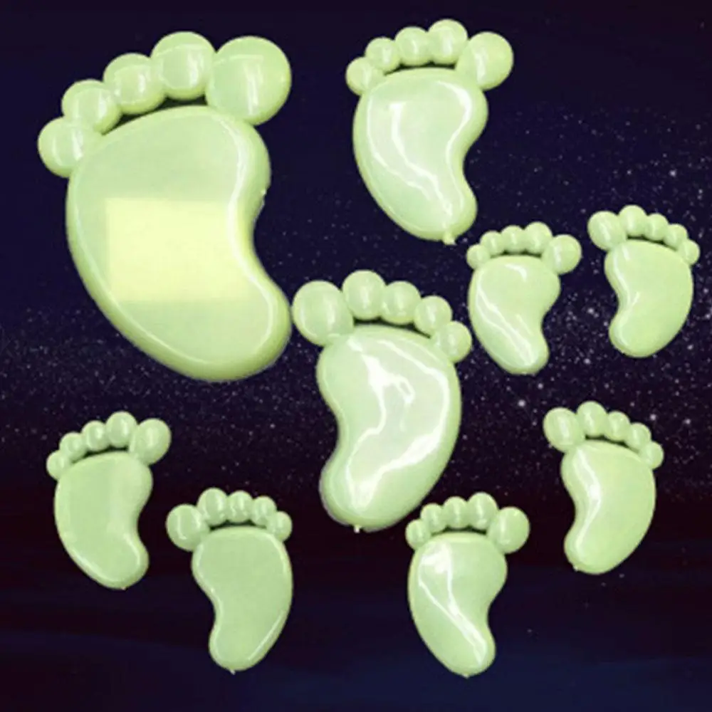 

SOLEDI 9pcs Wall Sticker Mural Ornament Luminous Office Wall Decals DIY Footprint Home Decoration Bedroom Board Decorative