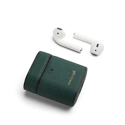 Horologii бесплатный персонализированный Чехол для Apple Airpods 1 и Airpods 2 Bluetooth беспроводные защитные наушники - Цвет: Dark Green