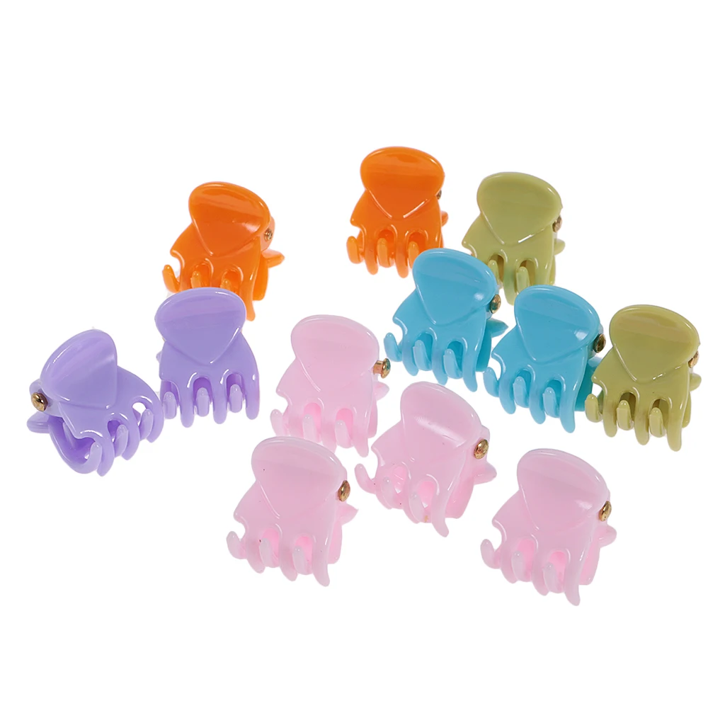 12 Pieces/ Lot Resin Lady Girl Mini Hair Resin Claws Clamps Clips Hair Grips for Holding Hair up and Styling