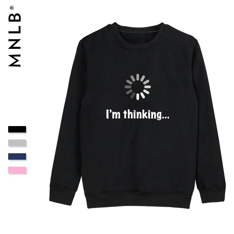 SMZY I'm Thinking hooless мужские толстовки с капюшоном длинный рукав модные крутые