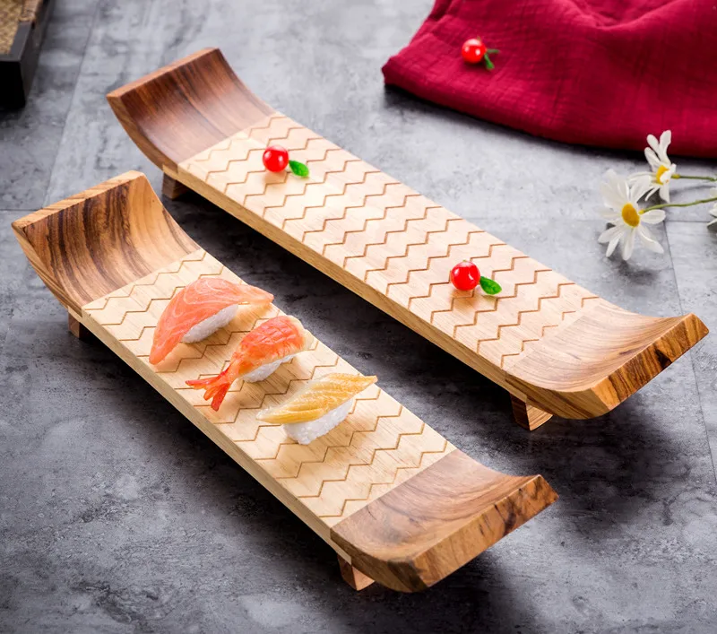 

Japan Style Bamboo Sushi Plate Tableware Sashimi Plate Board Japanese Cuisine Food Cuisine Japonaise Rectangular Display Plate