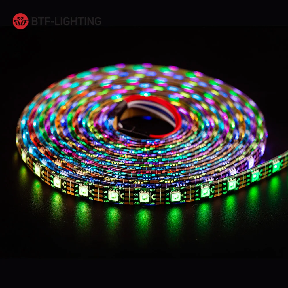 WS2815(WS2812B/WS2813) DC12V RGB светодиодный Пиксели ленты длиной 1 м/5 м светильник индивидуально адресуемых СВЕТОДИОДНЫЙ двойной сигнала 30/60/144 Пиксели/светодиодный s/m