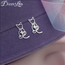 Модные сережки кошки из стерлингового серебра 925 пробы для женщин, рождественские украшения Brincos Pendientes, вечерние подарки для девочек