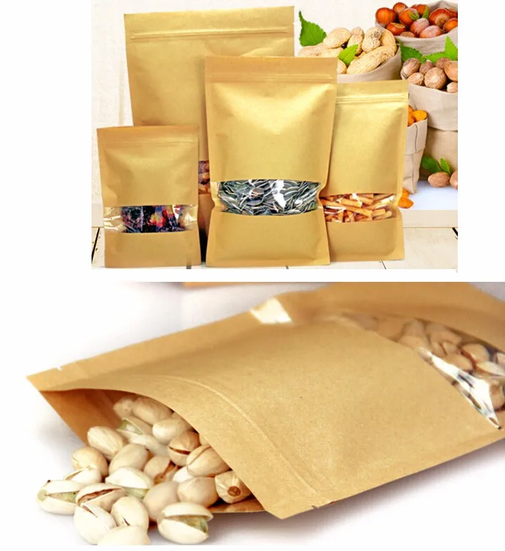 100 шт. бумажные пакеты на плоскую поверхность с застежкой молнией|Подарочные сумки и упаковка| |