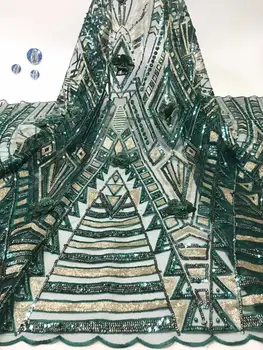 

Hot Sale Sequins Lace Fabrics Latest Tulle Mesh Lace with Sequins High Quality African Nigerian Mesh Net Lace Fabric