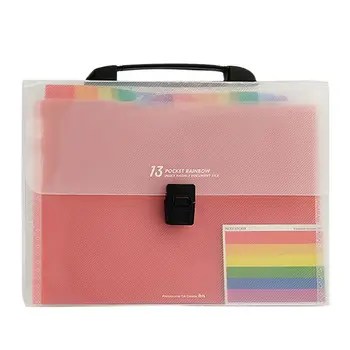 

Coloffice 13 Pockets Portable Expanding Wallet Organ Bag PP Multi-layer Folder A4 Paper Storage Bag Office Things Package 1Piece