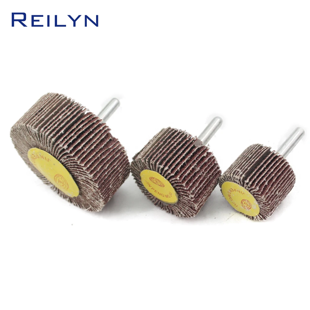 sand paper polishing wheel 6x30/40/50/60/80mm abrasive mops-wheel spindle mops mounted flap wheels grinding bits abrasive block