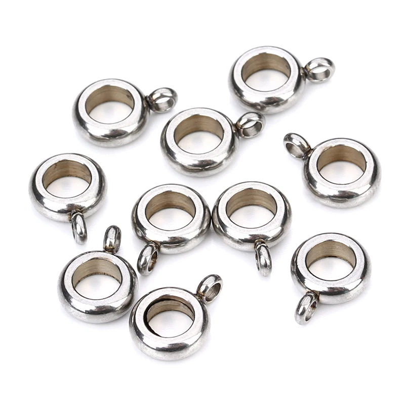 Stainless Steel Big Hole Charm Pendant Connectors Bracelet Hole Dia 5mm