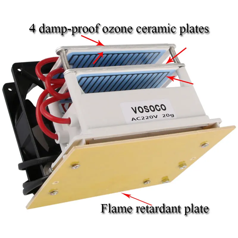 Портативный генератор озона 20 Гц/ч с вентилятором синяя пленка влагостойкая керамическая пластина озонатор Вода Воздух стерилизовать очиститель обработки
