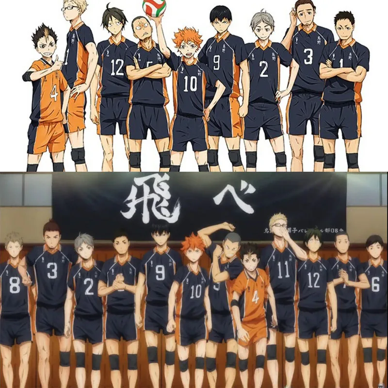 Haikyuu! Спортивная форма для Волейбольного клуба Karasuno костюм косплея идеально