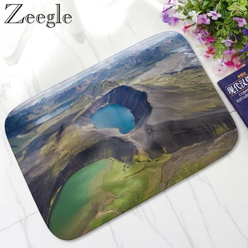 

Zeegle 3D Printed Doormat Flannel Home Decoration Non-slip Floor Mat Non-slip Kitchen Carpet Washable Floor Rug for Living Rooms