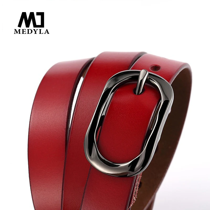 

MEDYLA new genuine leather Belts for women Fashionable Cowhide Belt Female vintage leather belt brand designer strap