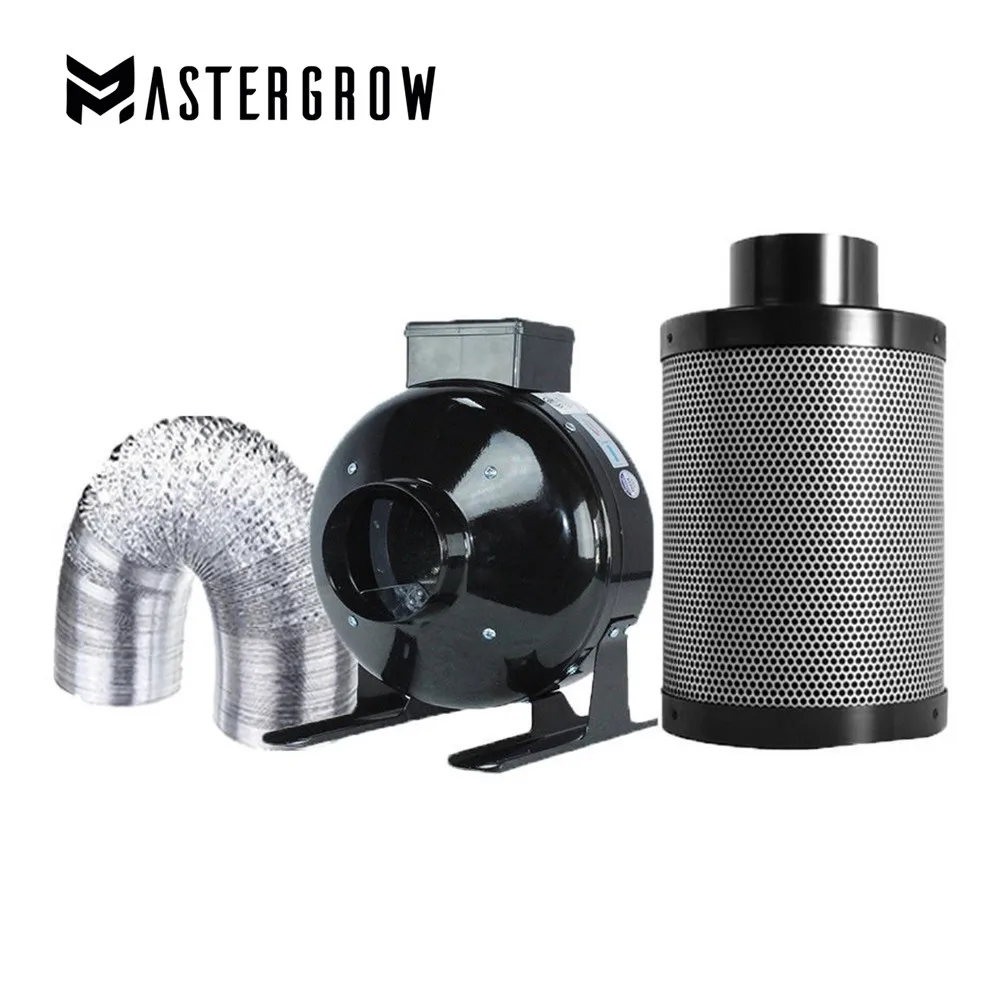 

MasterGrow 4/5/6/8 Inch Centrifugal Fans&Activated Carbon Air Filter Set For Indoor Hydroponics Grow Tent Greenhouses Grow Light