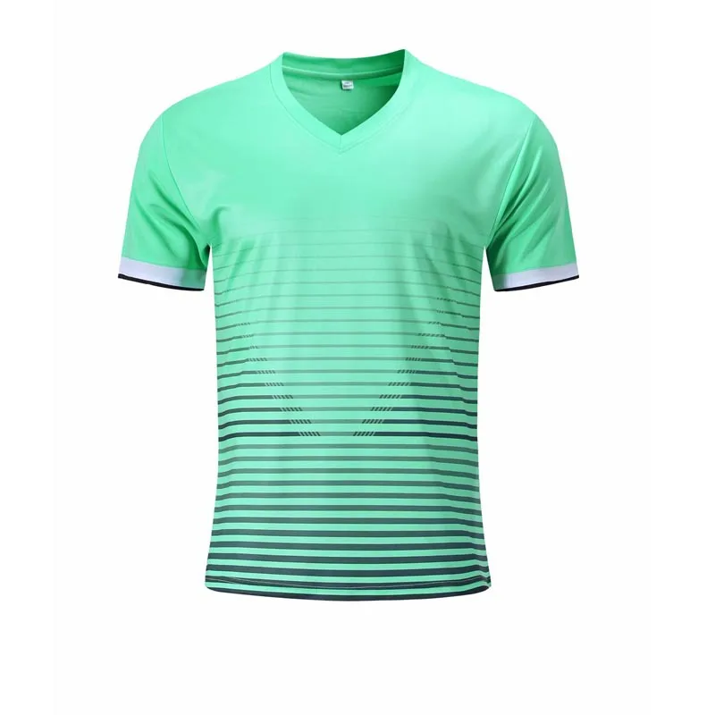 Мужские футбольные майки с принтом на заказ для взрослых мальчиков, спортивные тренировочные футболки для игры, футболки для бега, спортивная одежда с коротким рукавом - Цвет: 8053 green