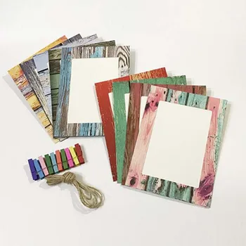 

Picture Frame With Clips And Rope 5/6/7 Inch Wall Hanging Banner Photo Frame DIY Photo Album Wedding Decoration At Home