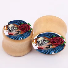 aliexpress new explosion real wood bones ear piercing jewelry earrings expansion PLUG tunnel body jewelry