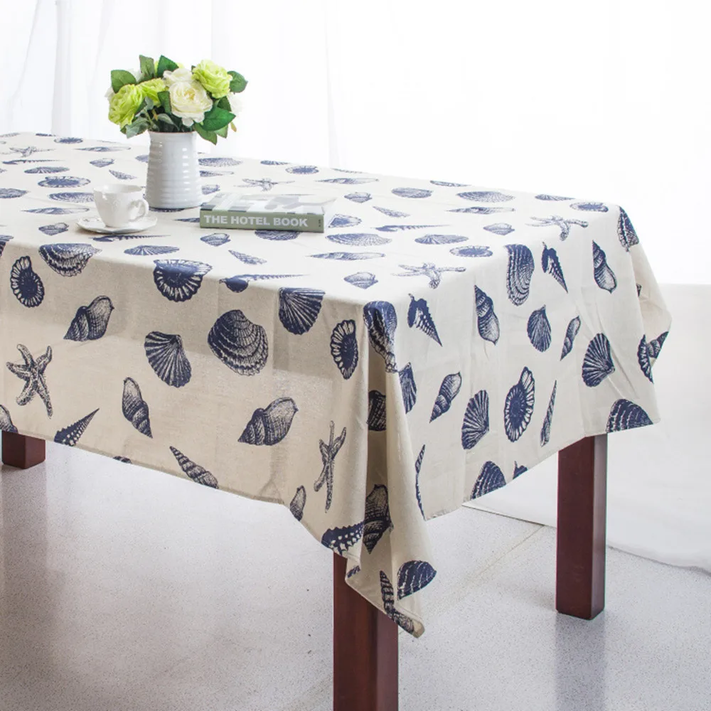 

Shells tablecloths Cotton and linen tablecloths Mediterranean Ocean prints Rectangular tablecloths Hotel tablecloths