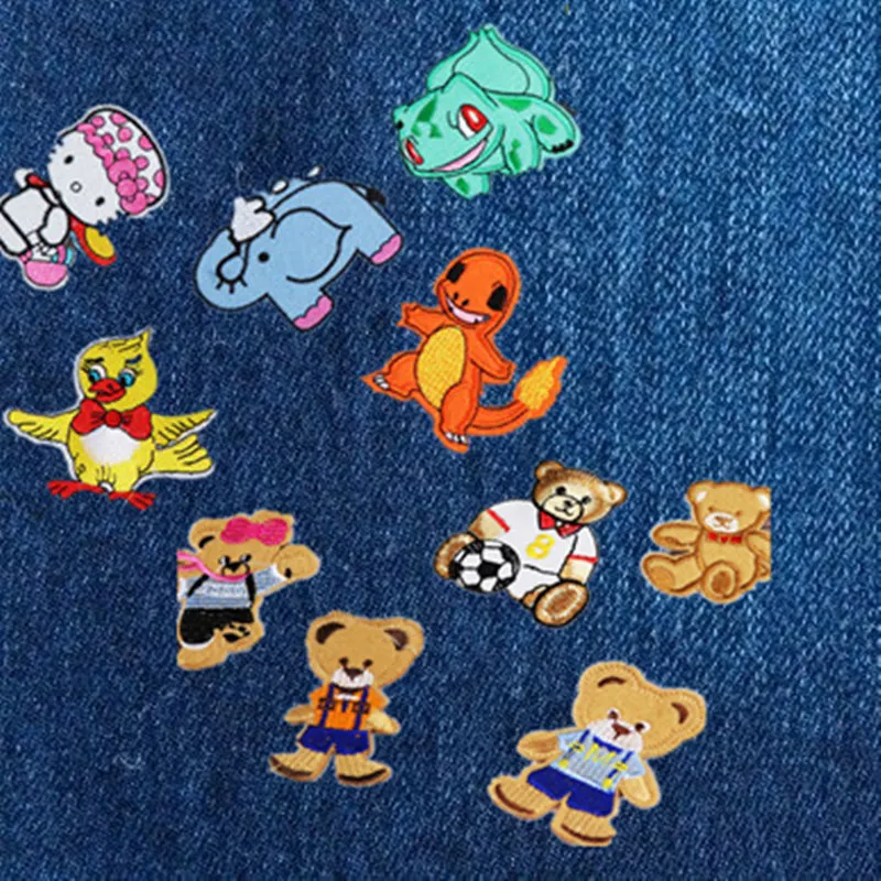 

1pc Animal iron on Patch bear Elephant bird Embroidered Patches Iron sticker patch Applique For clothing jeans bag DIY sewing