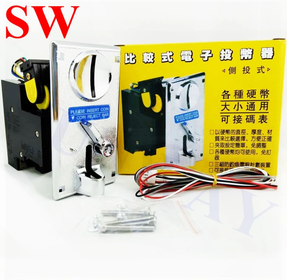 

CL-1006 CPU electronic coin acceptor Comparable Coin Acceptor Signle coin mech/Washing machine Alloy panel token selector