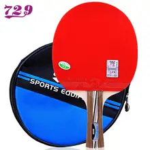 729 Дружба Теннисная ракетка с резиновым 5 слоев дерева очистительные полосы для пинг понга с чехол