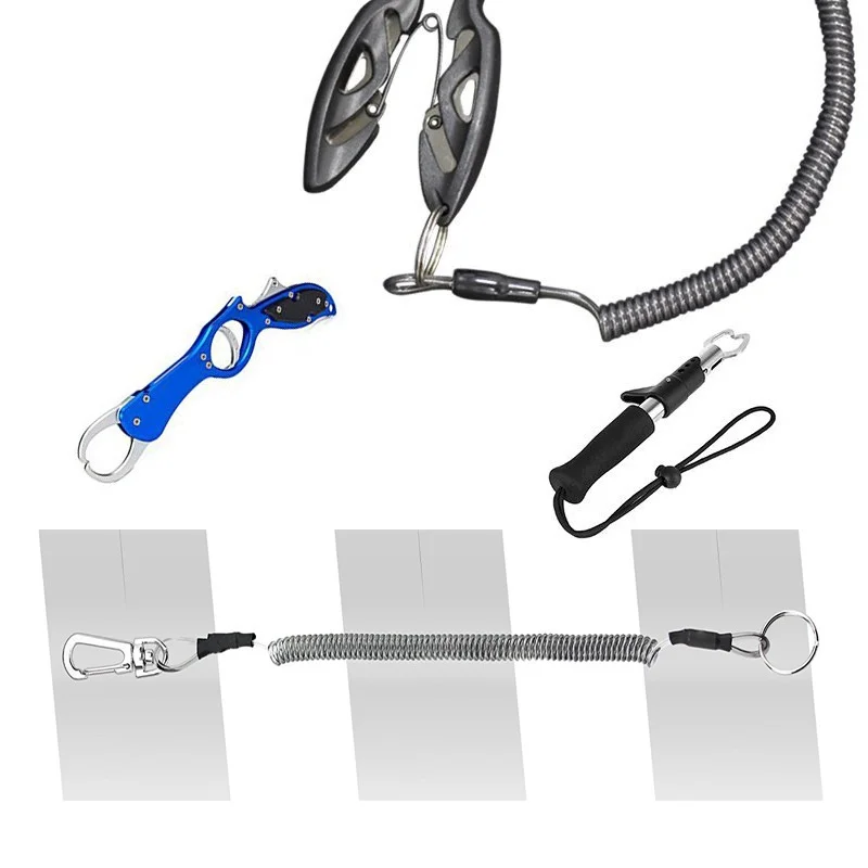 

1.2-1.5M Fishing Tools 1pcs Fishing Safety Rope Anti-lost Rope Wire Spring Rope Stretch Length Accessories Fishing Supplies