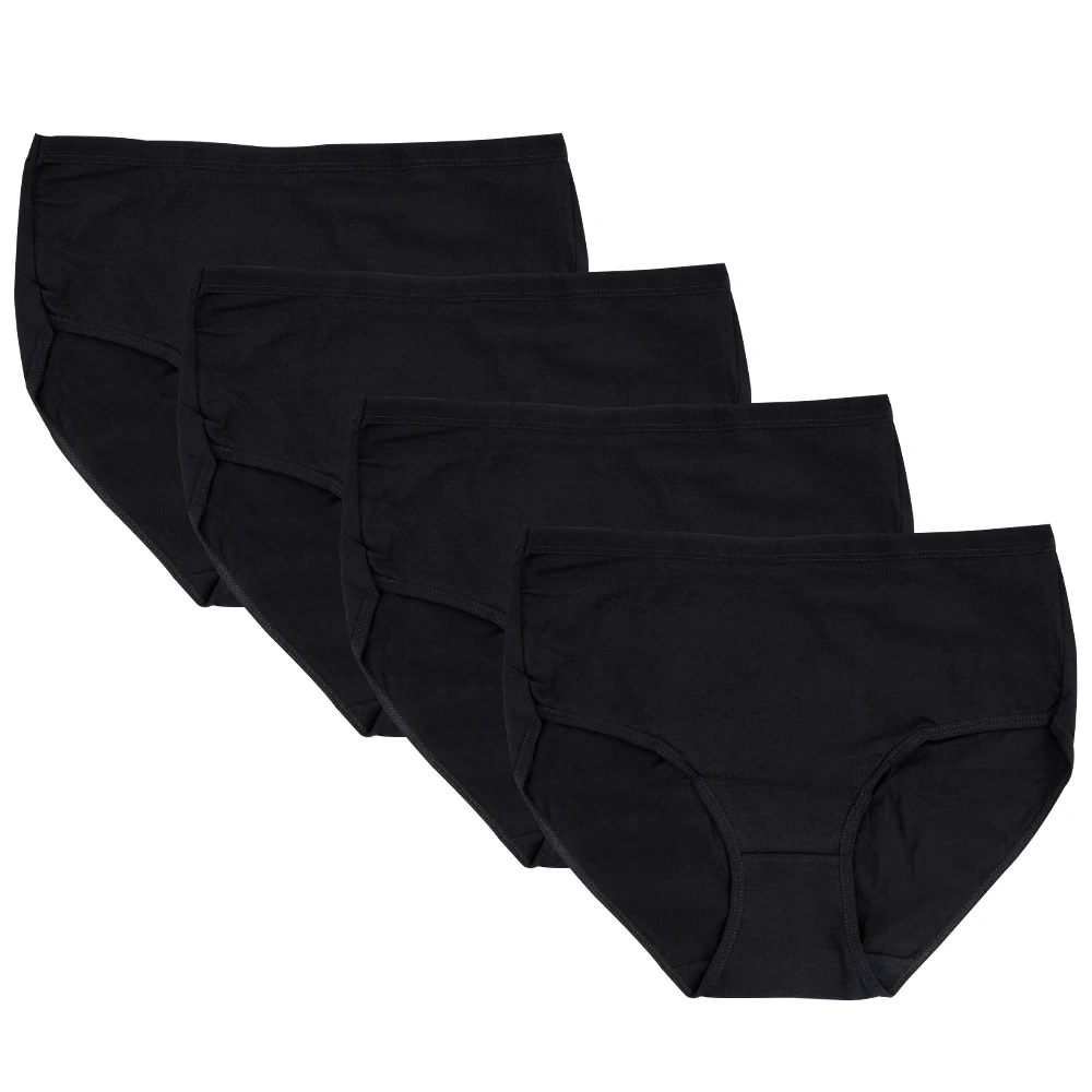 Closecret Women Black Cotton Undergarment Classic Granny Briefs Panties