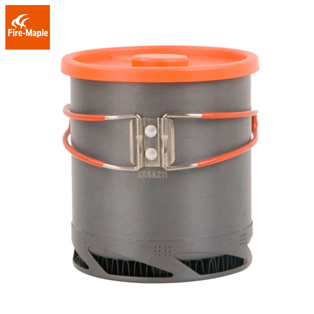 Fuego de arce de olla de Picnic 1L plegable ollas de cocina con bolsa de malla de FMC-XK6 al aire libre intercambiador de calor de utensilios de cocina