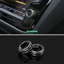 4 Botón de color Interior Del Coche Audio Estéreo Control de Volumen Perilla Anillo Cubierta para VW Volkswagen Tiguan 2017 Accesorios de automóviles