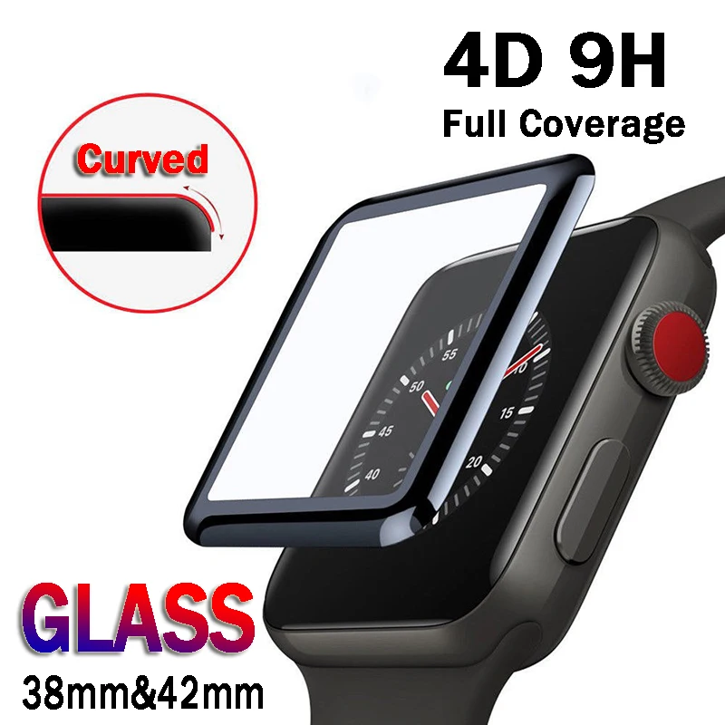 4D изогнутая кромка защитная пленка из закаленного стекла 9H защита для i watch Apple Watch Series 1 2 3 38 мм 42 мм Защитная пленка для экрана
