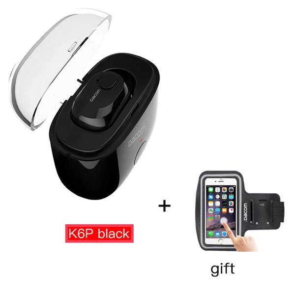Dacom K6P моно или K6H TWS настоящие наушники мини Аурикулярные наушники беспроводные Bluetooth наушники гарнитура для iPhone X samsung - Цвет: K6P Black