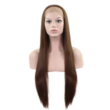 JOY& BEAUTY 2" длинный прямой парик на кружеве Омбре золотой серый коричневый 12 цветов синтетический парик на кружеве Термостойкое волокно