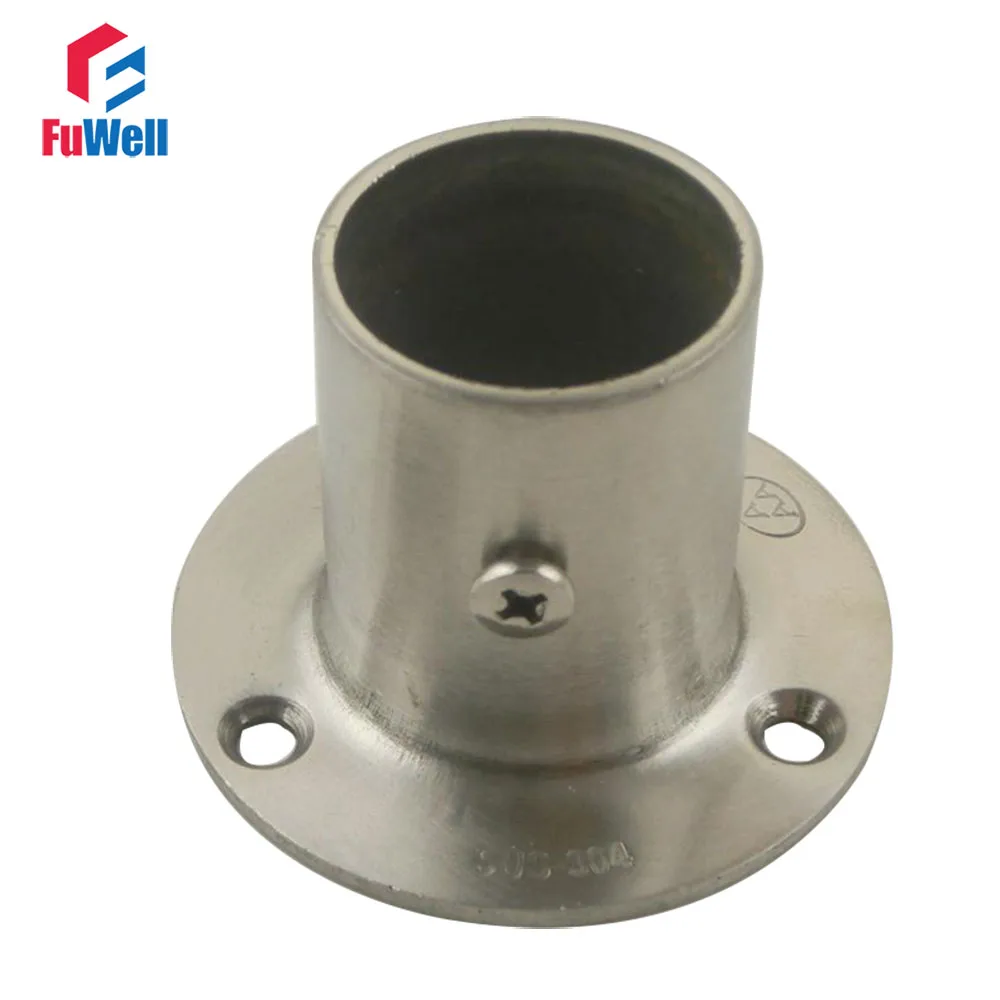 2pcs 25mm Diameter Flange Pipe Bracket 37mm Height Hanging Clothes Rod