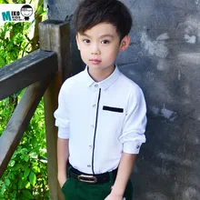 Коллекция года, весенние крутые рубашки для мальчиков Детская школьная блуза хлопковые детские футболки, рубашки для мальчиков высококачественные официальные рубашки с длинными рукавами От 3 до 10 лет