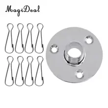 MagiDeal Stainless Steel 1″ 25mm Flag Pole/Antenna Stanchion Base Mount Socket & 8 Flag Pole Clip Hardware for Marine Boat Yacht