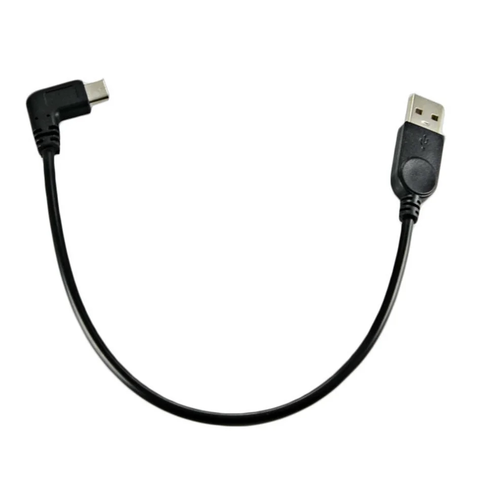 USB с золотым покрытием кабель типа C Righ угол USB C штекер к USB мужской удлинитель 25 см