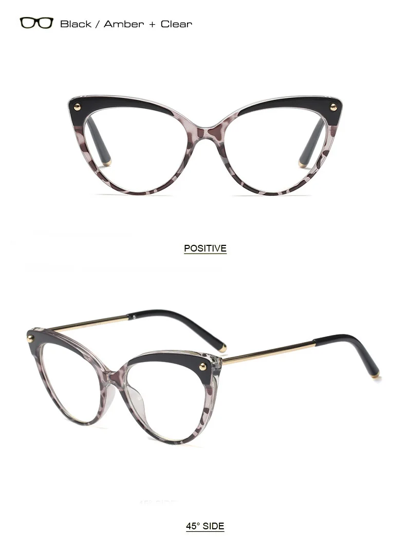 SHAUNA TR90 Temple Tip Retro Women Cat Eye Glasses Frame Fashion Mix Colors Eyeglasses Frame