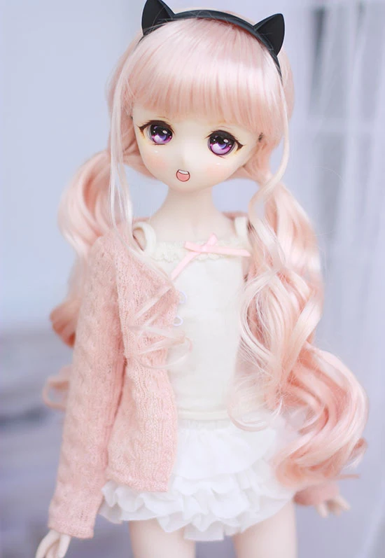 D01-P455 детская игрушка ручной работы 1/4 1/3 аксессуары для кукол BJD/SD/MDD парик для куклы медовый порошок двойной хвост 1 шт