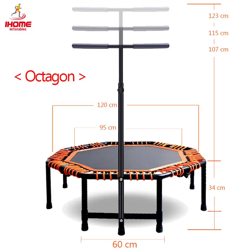 Четырехместный складные батуты 48 дюймов Крытый Тренажерный Зал восьмиугольный батут для взрослых детей прыгать Спорт с регулируемым поручнем - Цвет: Octagon