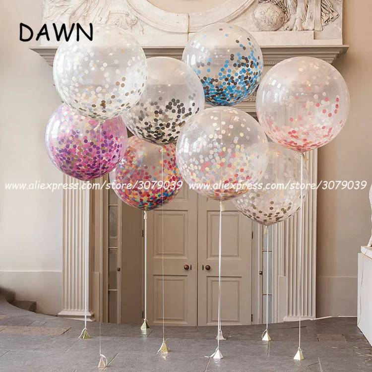 5 шт/lor конфетти воздушные шары прозрачные латексные шары с днем рождения ребенка душ Свадебные украшения прозрачные воздушные шары