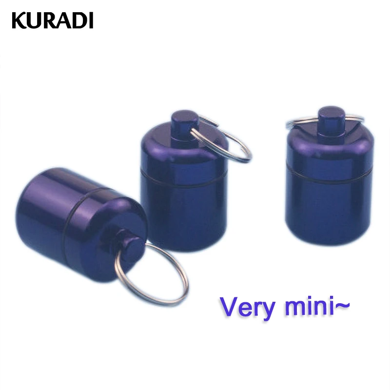 

Portable Aluminium Alloy Midnight blue Carrying Bottle Case Tank For Silicone Pub Filter Earplugs Noise Canceling 2.7x2.7x4.2cm