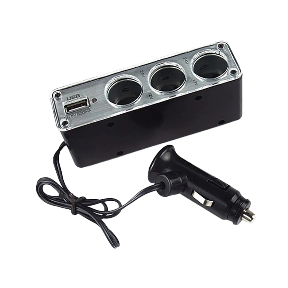 

2018 New arrival 3 Way Auto Car Cigarette Lighter Socket Splitter 3 USB Charger Power Adapter hot selling