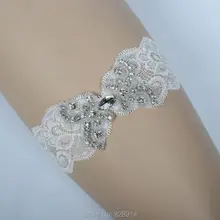 Дизайн роскошная аппликация хрустальными бусинами кружевная Свадебная подвязка для невесты подвязка для ног HY065