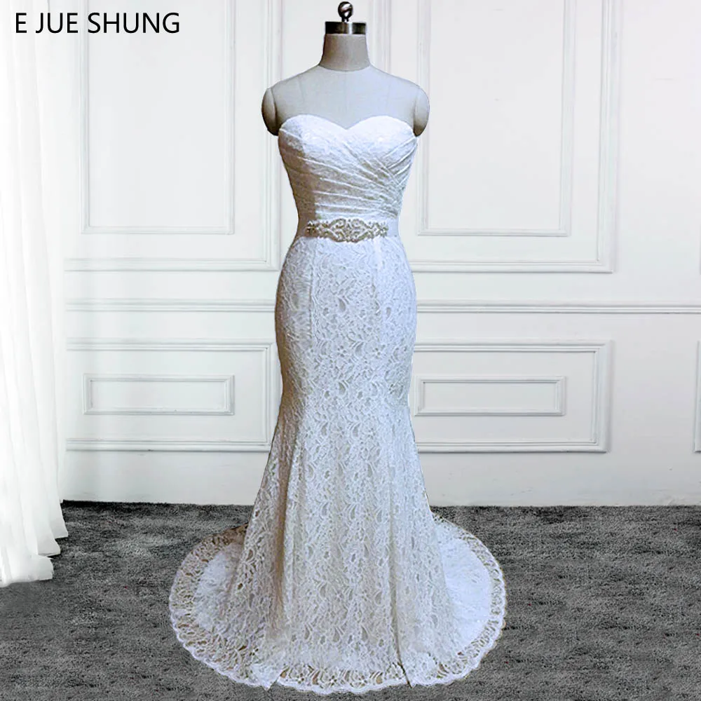 e-jue-shung-vintage-lace-mermaid-wedding-dresses-crystal-sashsweetheart-lace-up-back-bridal-gowns